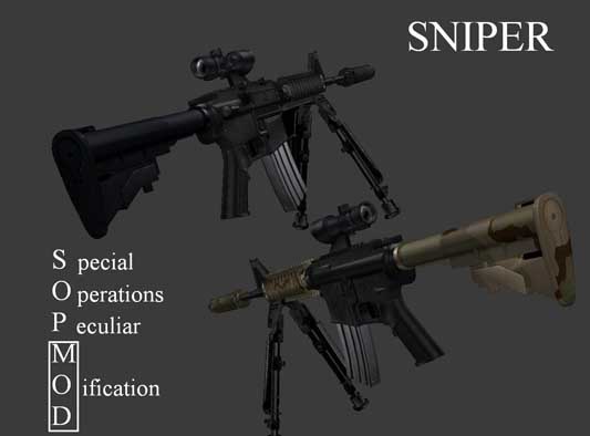 Скачать Combat Sopmod Sniper - Модель AUG для CSS