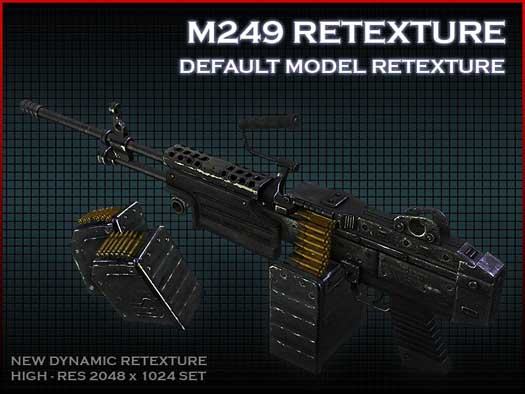 Скачать M249 dynamic retexture - Модель M249 для CSS