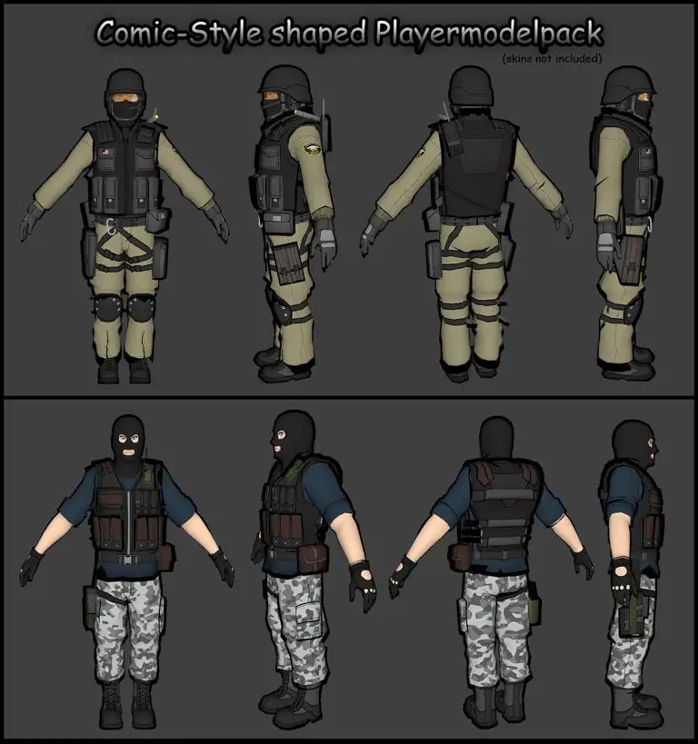 Comic-Style Shaped Playermodels